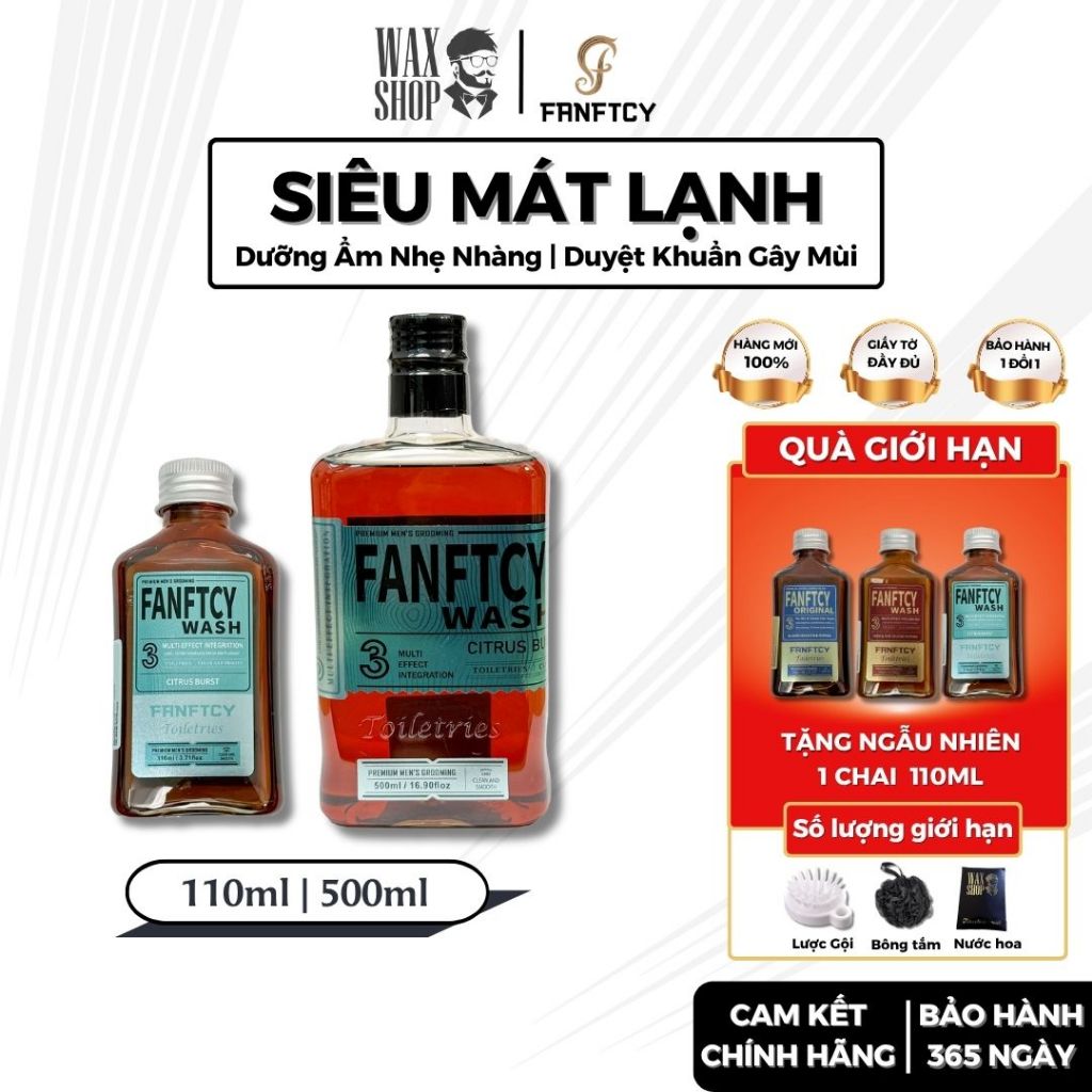 Sữa tắm nam Fanftcy Wash Citrus Burs 110ml | 500ml cao cấp chính hãng