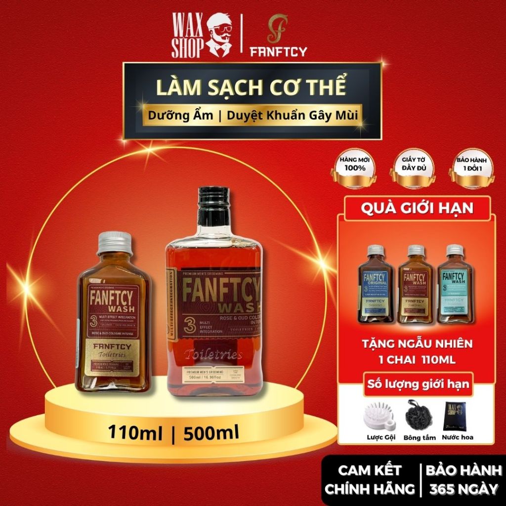 [MUA 1 TẶNG 2] Sữa tắm nam FANFTCY Wash Rose & Oud Cologne Intense 110ml | 500ml