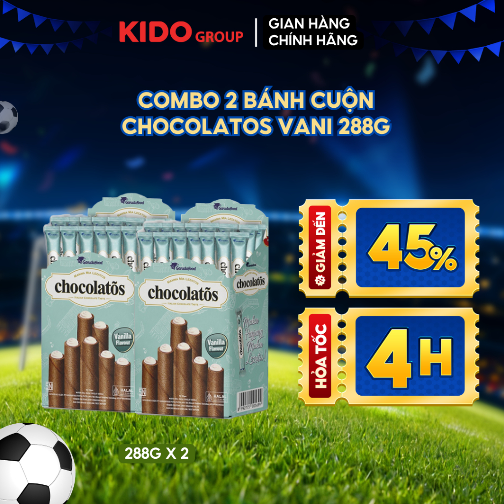 Combo 2 Bánh cuộn Chocolatos Vani 288g | Kido Group