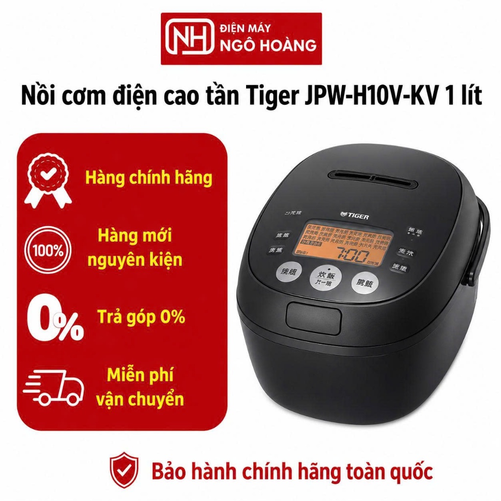 JPW-H10V-KV - Nồi cơm điện cao tần Tiger JPW-H10V-KV 1 lít chính hãng, nồi cơm cao tần giữ cơm ngon 