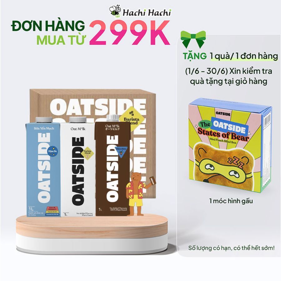 Combo 1 thùng Sữa yến mạch Oatside Barista Blend/Socola/Đậm đà 115ML/180ML/200ML/1L