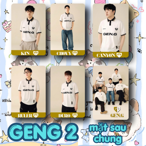 (UNOFFICAL) Set 5 card bo góc GEN.G - CHOVY-KIN-RULER-CANYON-DURO ép nhựa PVC -