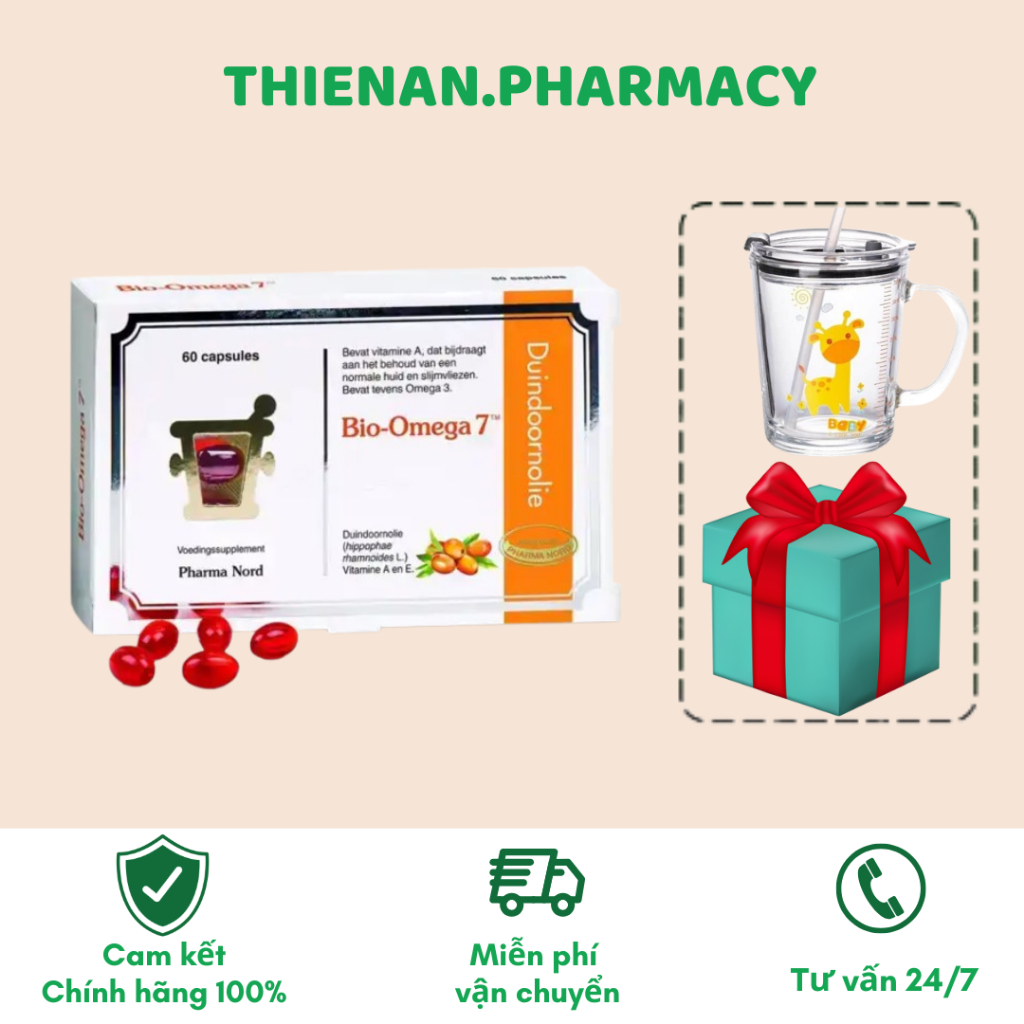 Viên Uống Pharma Nord Bio-Omega 7 - Hỗ Trợ Đẹp Da - Hộp 30 Viên