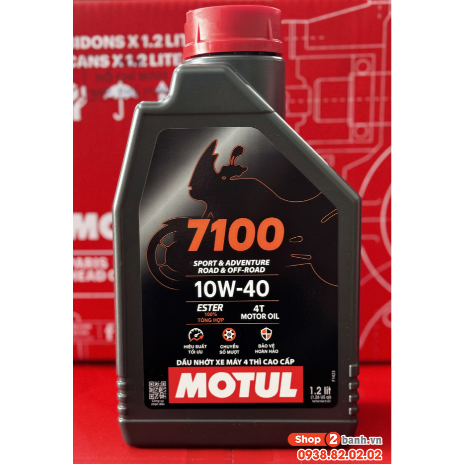 Dầu nhớt xe máy 4T MOTUL 7100 4T 10W40 1L2