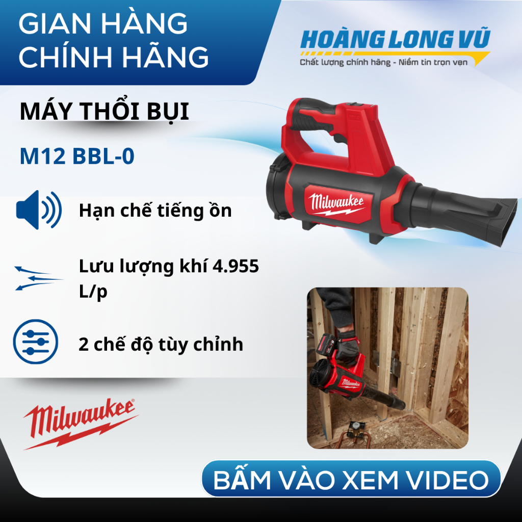 Máy Thổi Bụi Milwaukee M12 BBL-0 Pin 12V Chính Hãng