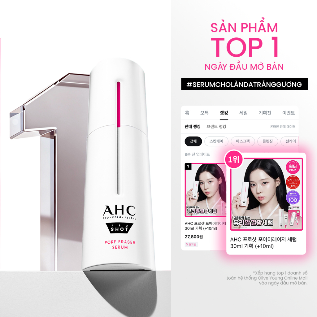 Tinh Chất Serum Vi Kim Thu Nhỏ Lỗ Chân Lông AHC Cho Da Láng Mịn Căng Bóng (Retinol + Glutathione + Niacinamide) 30ml | BigBuy360 - bigbuy360.vn