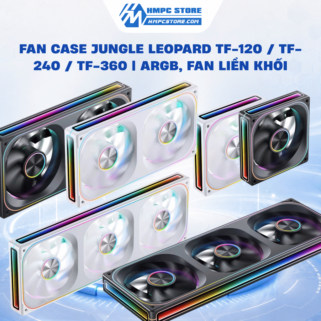 Quạt tản nhiệt - Fan case Jungle Leopard TF-120 / TF-240 / TF-360 | ARGB, fan liền khối, BH 12Th