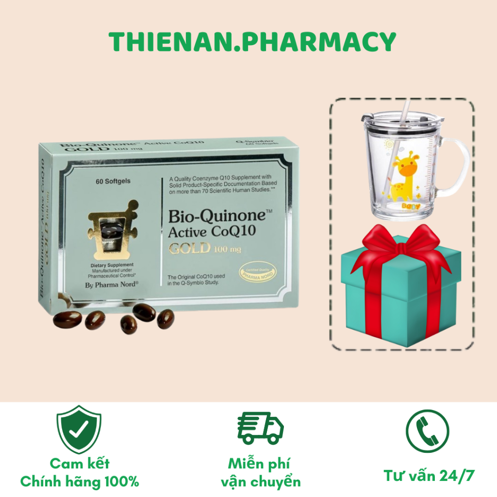 Viên Uống PHARMA NORD Bio Quinone Q10 Gold - Hỗ Trợ Sức Khỏe Tim Mạch - Hộp 30 Viên