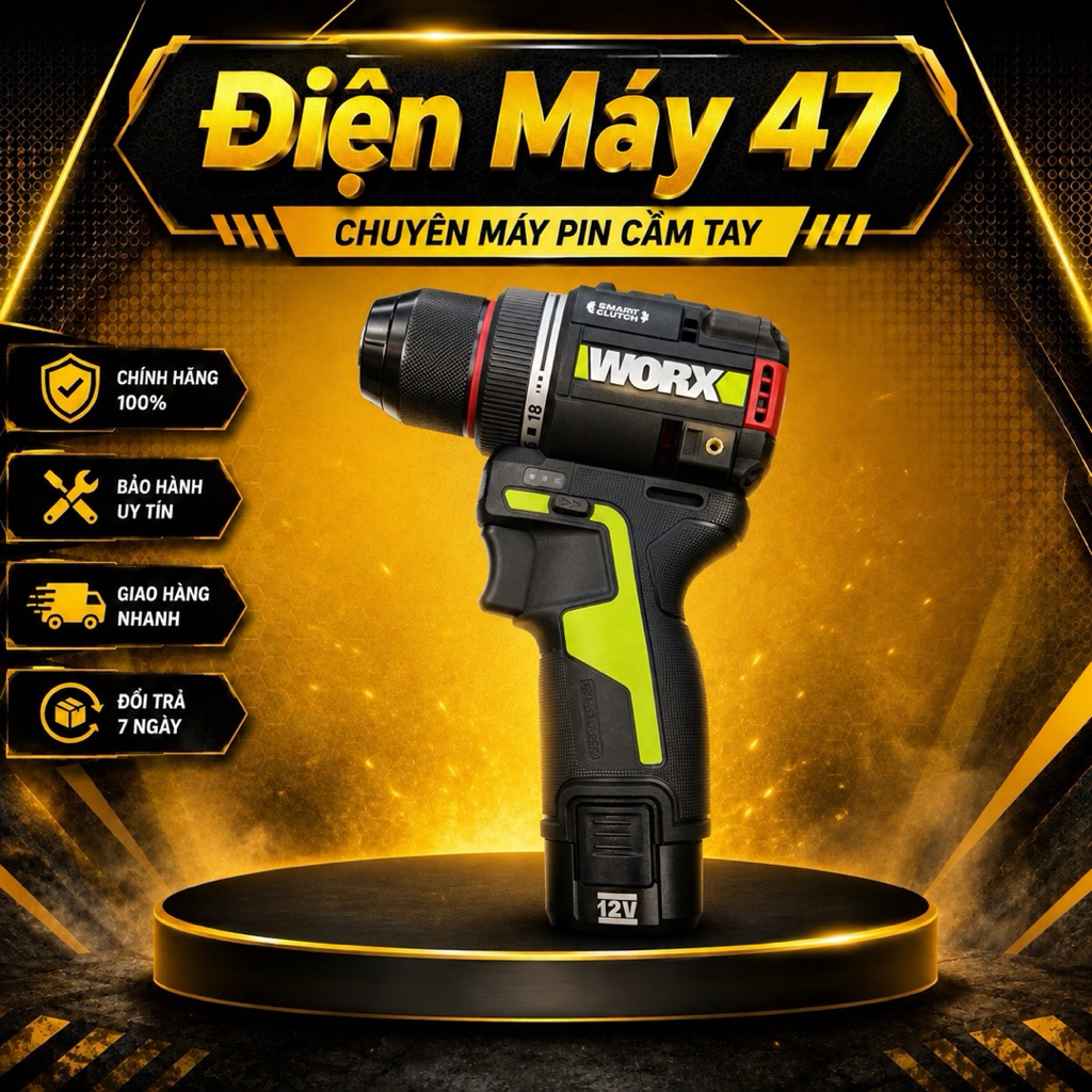 🔧 MÁY KHOAN PIN WORX WU135 – NHỎ GỌN, MẠNH MẼ, ĐA NĂNG