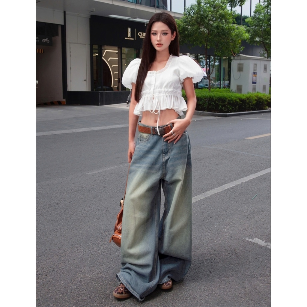 [LINK MỚI] Quần Jeans nữ wash ống rộng Mountain Killsystem | BigBuy360 - bigbuy360.vn