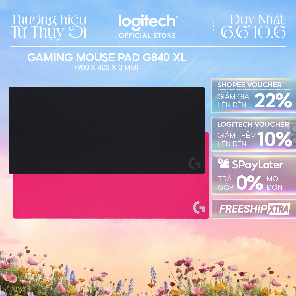 Bàn di chuột chơi gaming cỡ lớn Logitech G840 XL - Bề mặt điều chỉnh hiệu suất,cao su ổn định