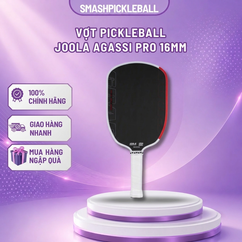Vợt Pickleball Joola Agassi Pro 16mm Full Carbon Siêu Nhám – Chuẩn USAPA, Đẳng Cấp Andre Agassi