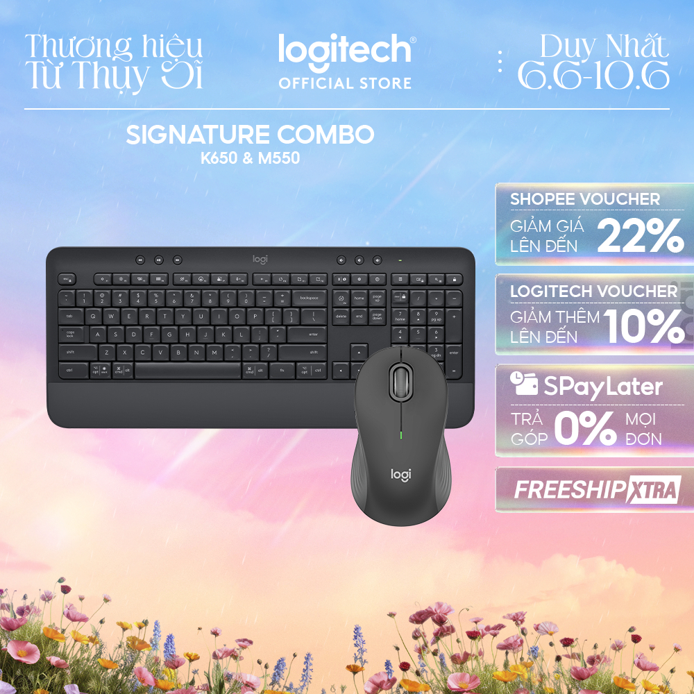 Combo Bàn phím Không dây Logitech K650 và Chuột Không dây Logitech M550