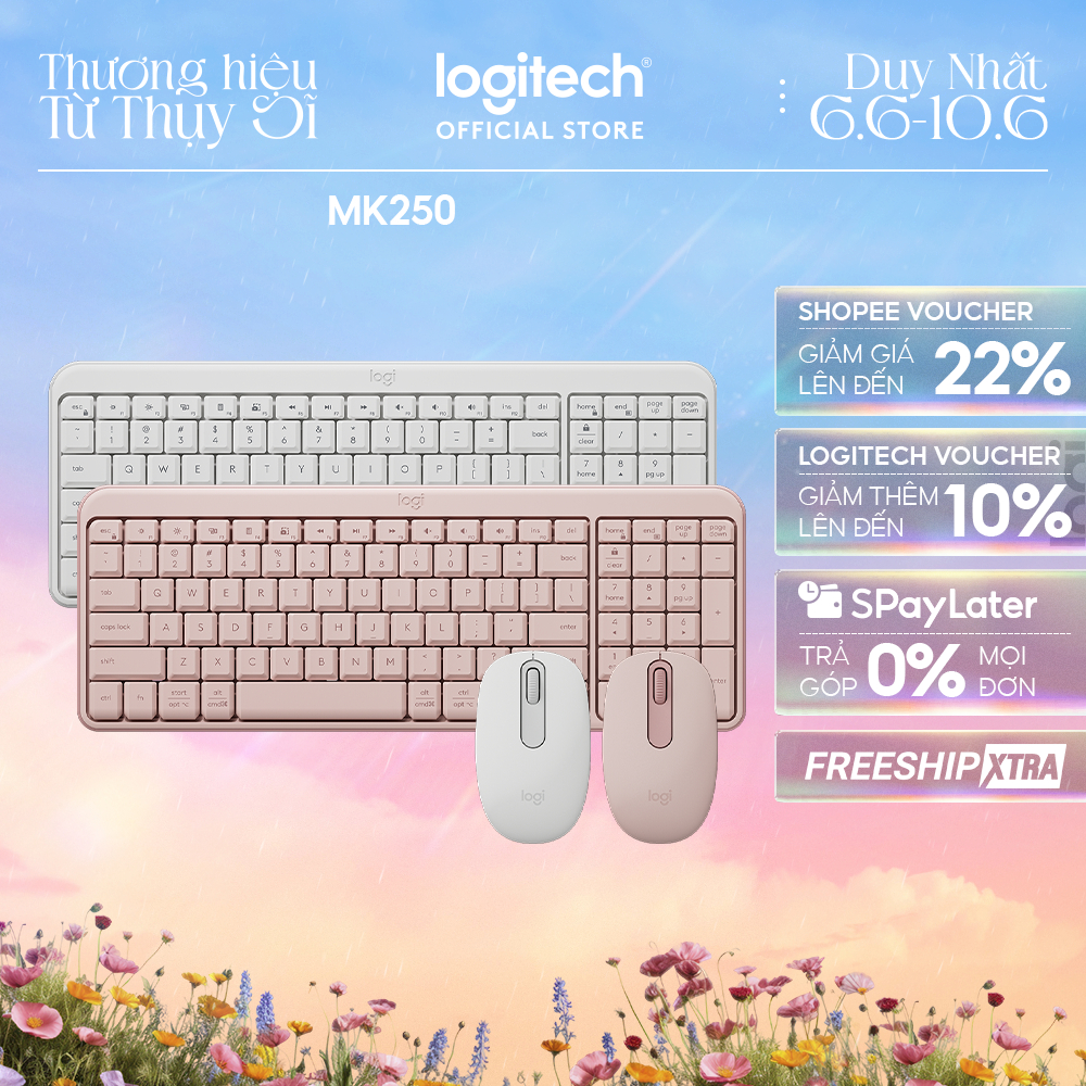 Combo Bàn phím & chuột không dây Bluetooth Logitech MK250 - dễ kết nối, thiết lập, thiết kế nhỏ gọn | BigBuy360 - bigbuy360.vn