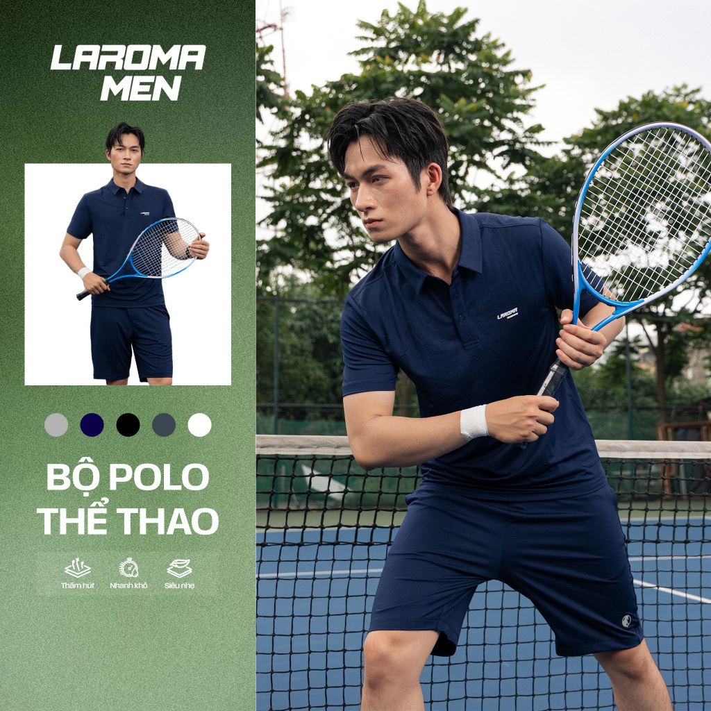LAROMA Set Bộ Quần Áo Thể Thao Nam Áo Polo Quần Short Sooc Cộc Đùi | Không đường may - Thoáng Khí - Co giãn (BN103)