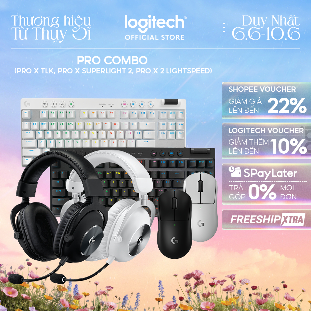 Combo chuột phím tai nghe Logitech G PRO Ver 2 - Chuột G PRO X SUPERLIGHT 2, Phím G PRO X TKL, Tai n