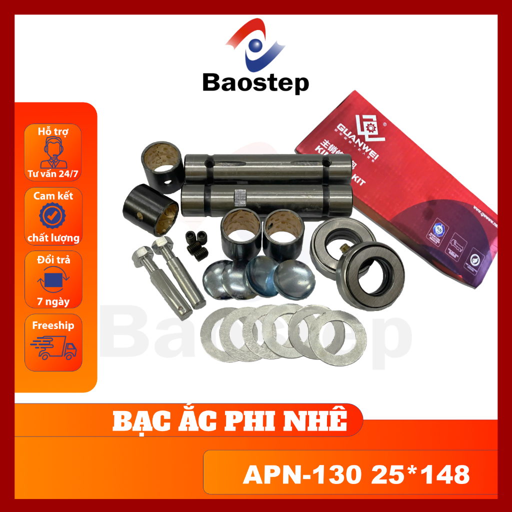 Bộ ắc phi dê thân Pi 25x148mm, lưng bạc F30, Bộ ắc phi nhê (trục đứng)