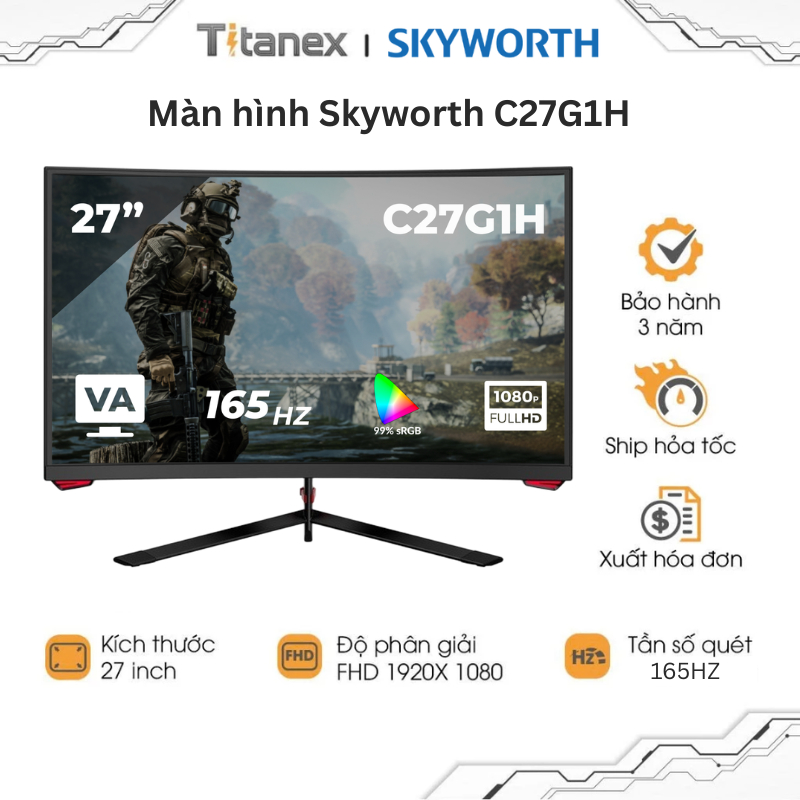Màn Hình Skyworth 27 Inch Full HD IPS/VA 75Hz-165Hz Viền Mỏng Gaming Văn Phòng BH Chính Hãng 2 Năm | BigBuy360 - bigbuy360.vn