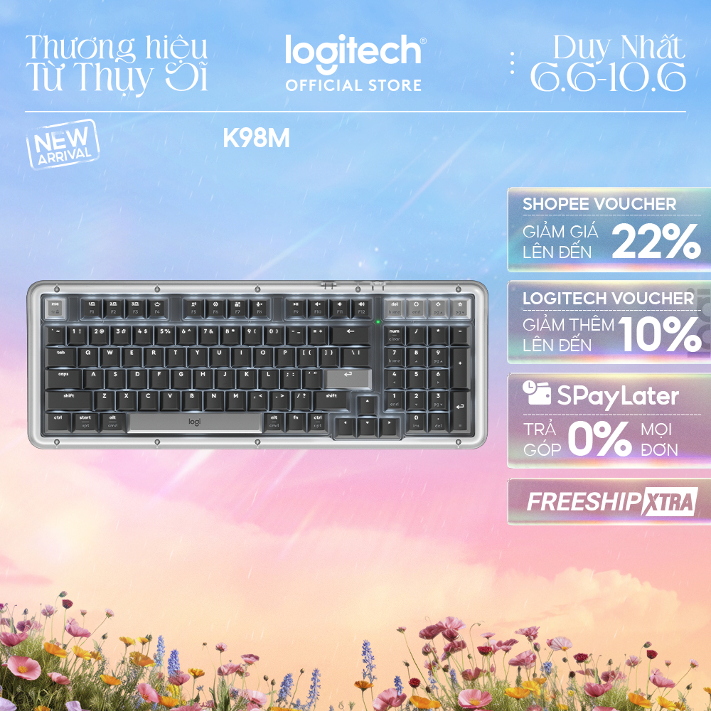 Bàn phím cơ không dây Logitech Alto Keys K98M - Đệm hấp thụ rung động, đèn nền, Bluetooth, Sạc USB-C | BigBuy360 - bigbuy360.vn