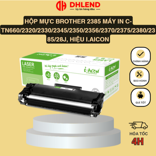 Hộp mực Brother 2385 máy in C-TN660/2320/2330/2345/2350/2356/2370/2375/2380/2385/28J, hiệu i.Aicon