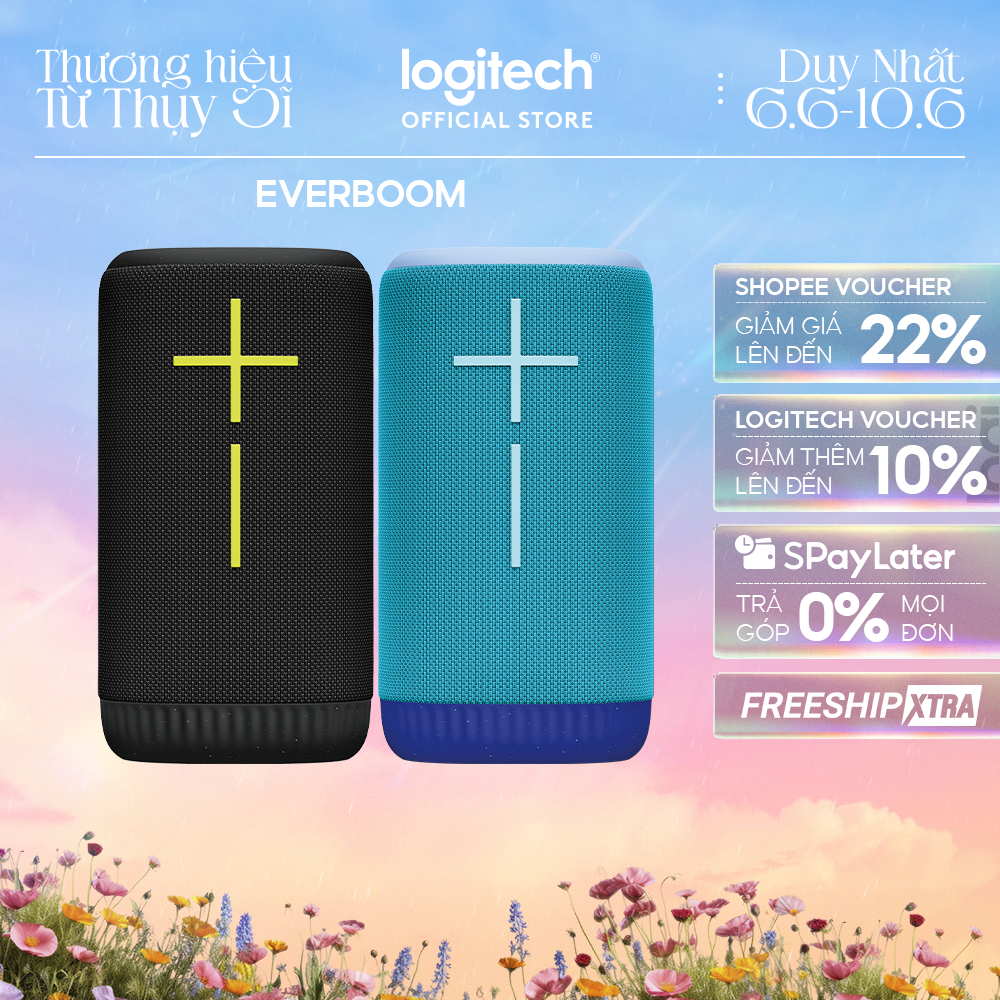Loa di động Bluetooth Logitech Ultimate Ears EVERBOOM - Bass lớn 360o, Loa chống nước IP67, Pin đến 