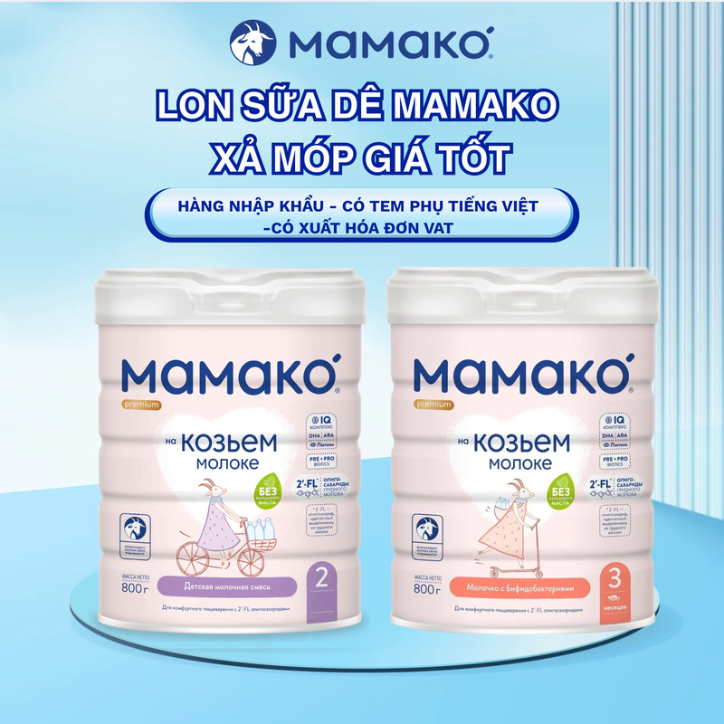 (HỘP MÓP GIÁ TỐT) Sữa Dê Mamako 1 2 3 4 Sữa Công Thức Dễ Tiêu Hoá