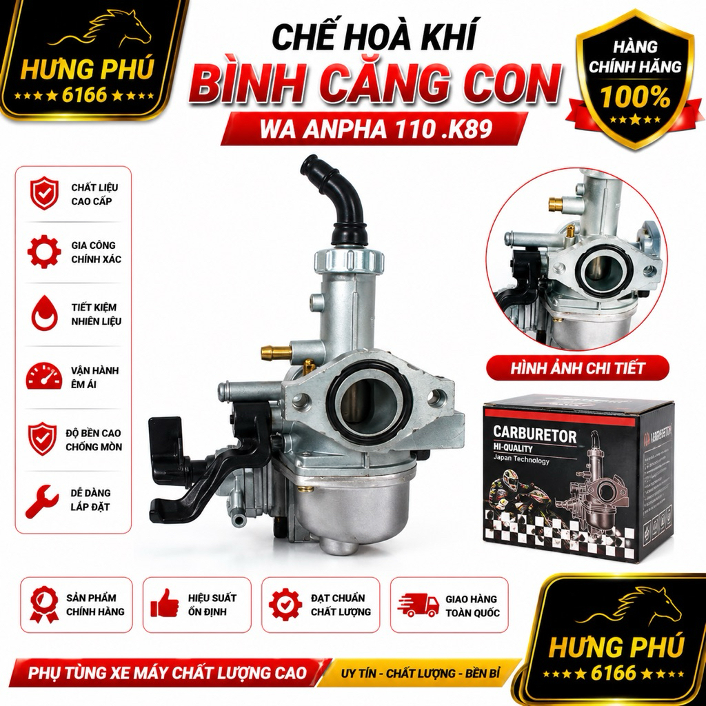 Chế hoà khí (bình xăng con) dream wave/future/s110/anpha110…hàng cty loại 1