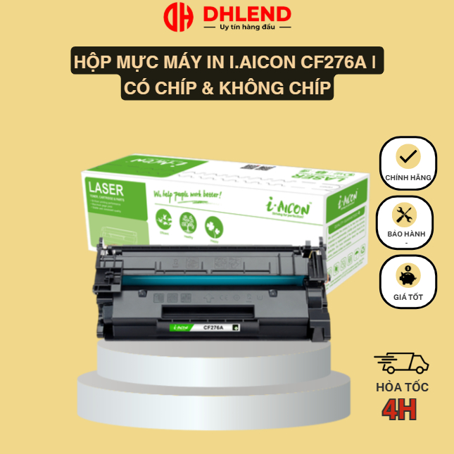 Hộp mực máy in i.Aicon CF276A | CÓ CHÍP & KHÔNG CHÍP