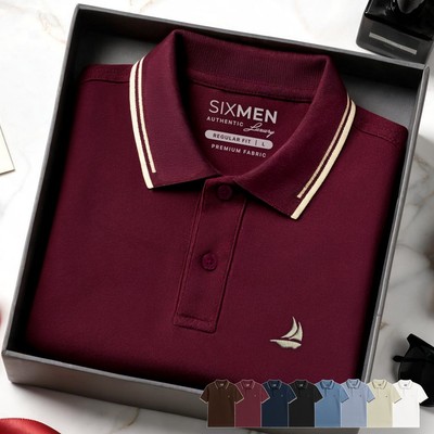 Áo Polo nam GALIO cao cấp cổ bẻ [Tặng Hộp Gói Quà Xịn] vải cá sấu thoáng mát, tinh tế - SIXMEN