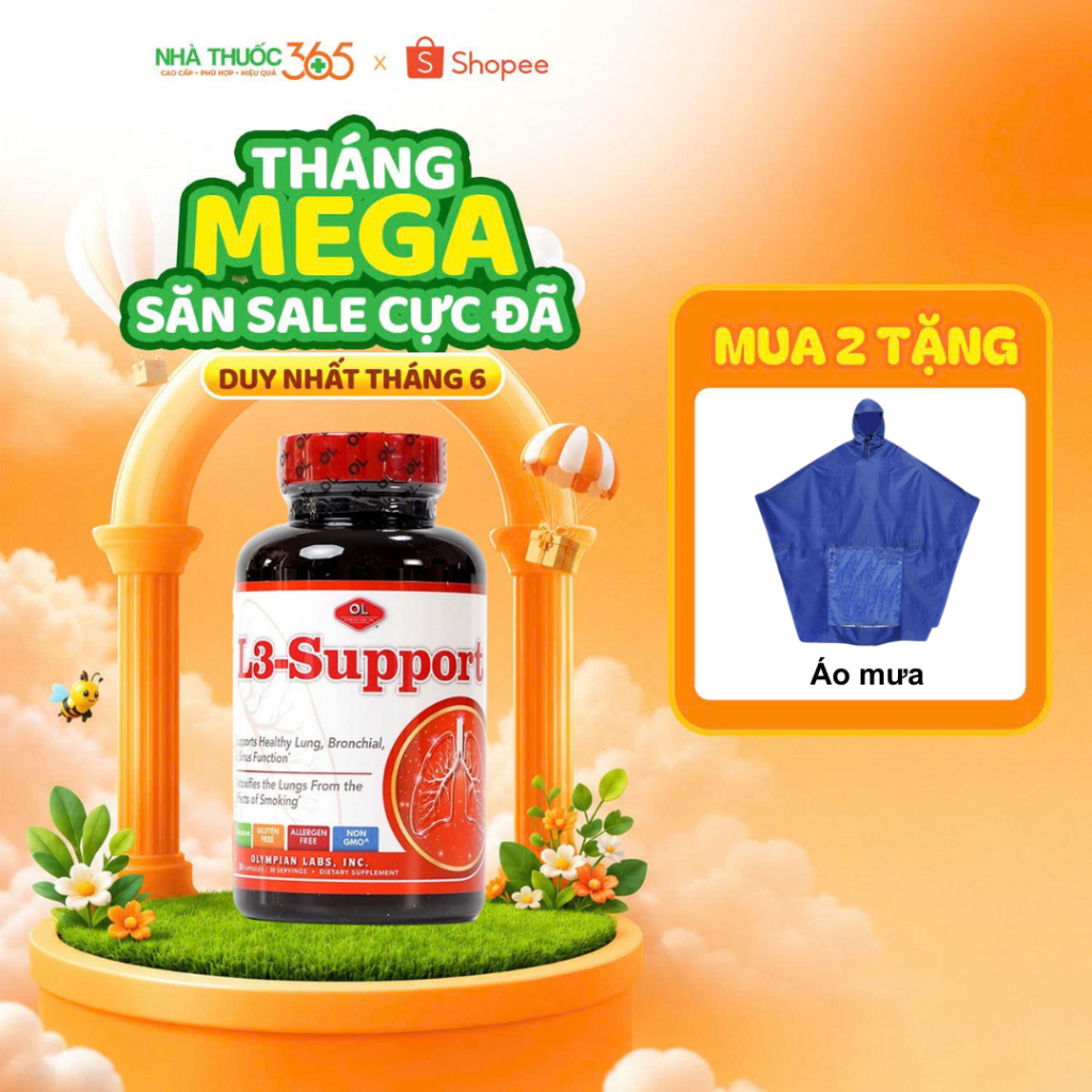 Viên Uống Hỗ Trợ Chức Năng Phổi, Phế Quản Và Xoang Olympian labs L3 Support 30 Viên