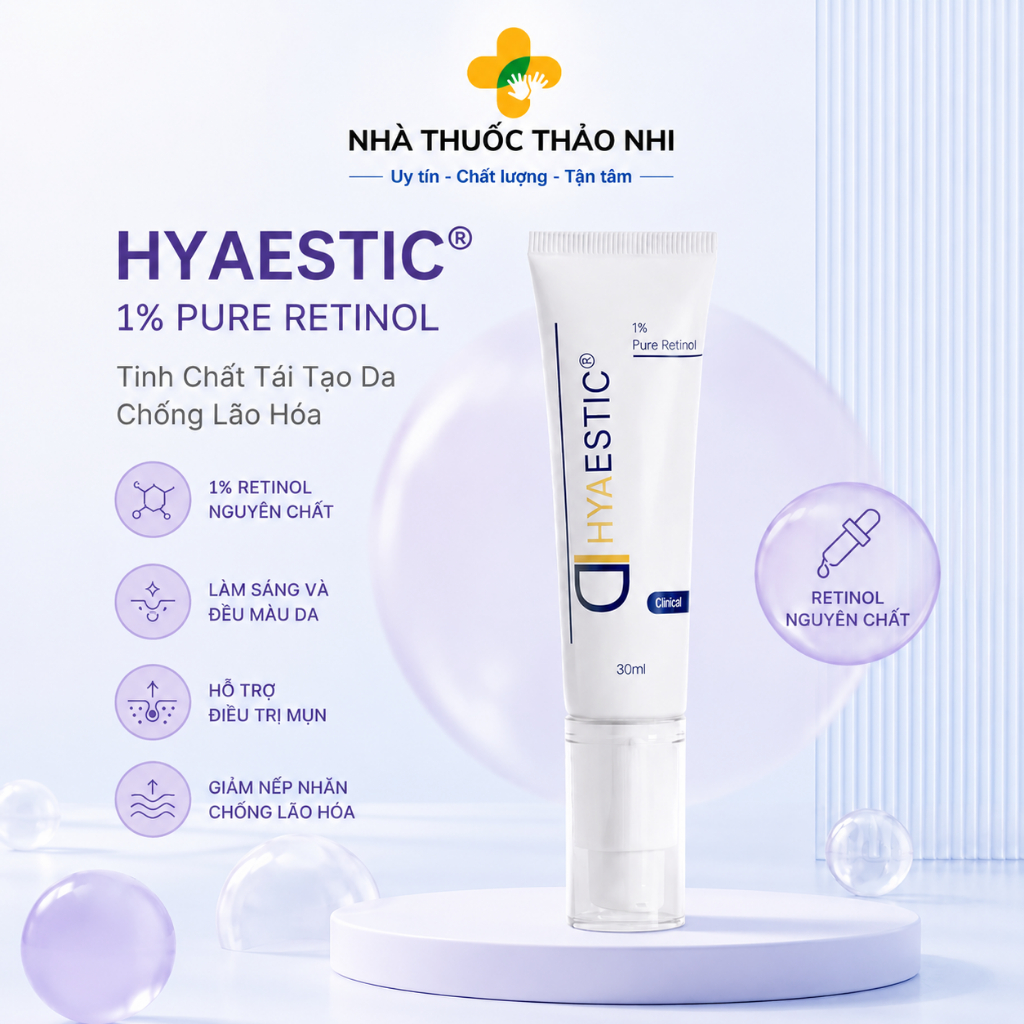 Tinh chất 1% Retinol nguyên chất Hyaestic tái tạo da chống lão hóa 1% Pure Retinol (30ml)