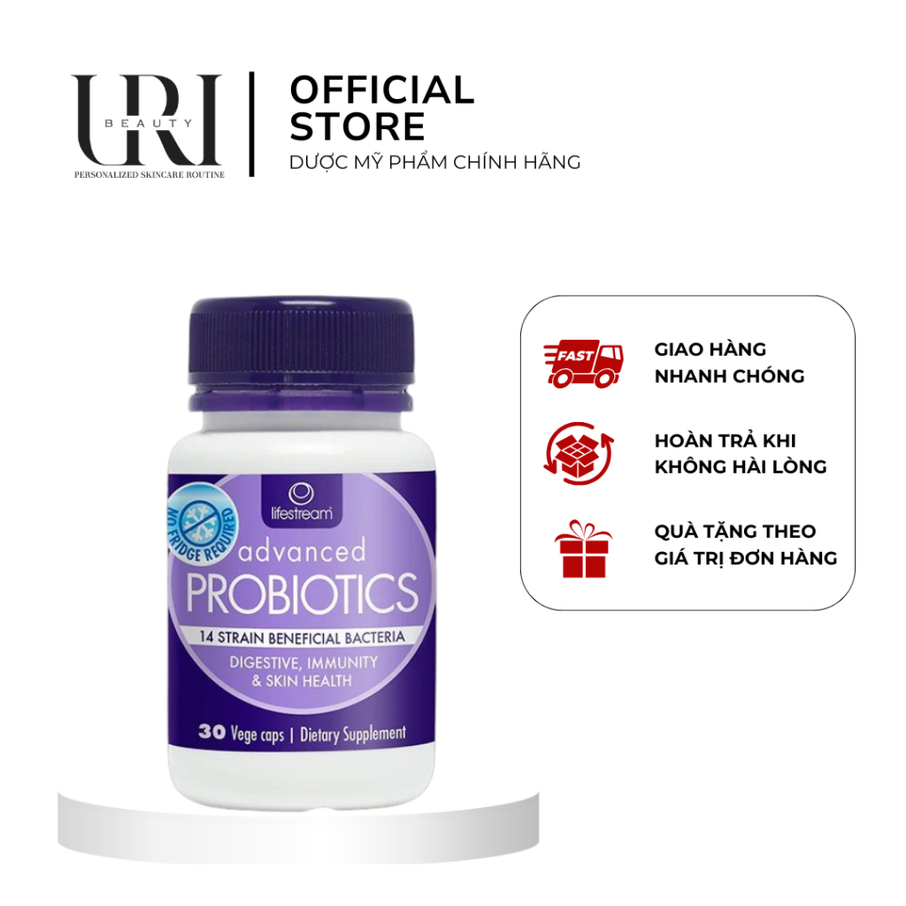 [Chính Hãng] LIFESTREAM Advanced Probiotics 14 Strains – Men Vi Sinh Hỗ Trợ Hệ Tiêu Hóa 30 Viên