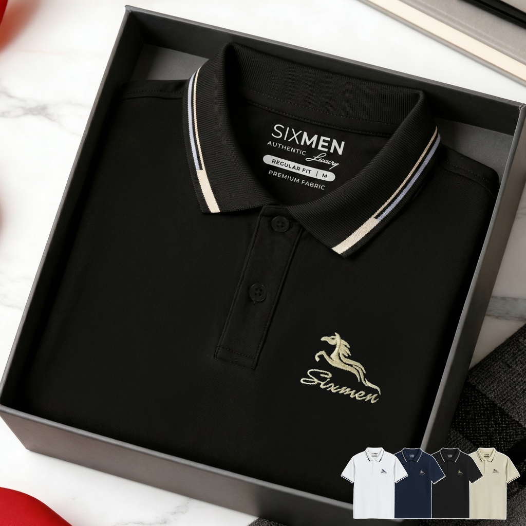 Áo Polo Nam SIXMEN HECARIM Vải Cá Sấu FeelMax Co Giãn Thoáng Mát Form Regular Fit Lịch Lãm