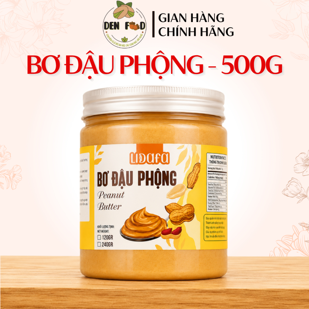 Bơ Đậu Phộng không đường, nguyên chất - Ăn Vặt Denfood