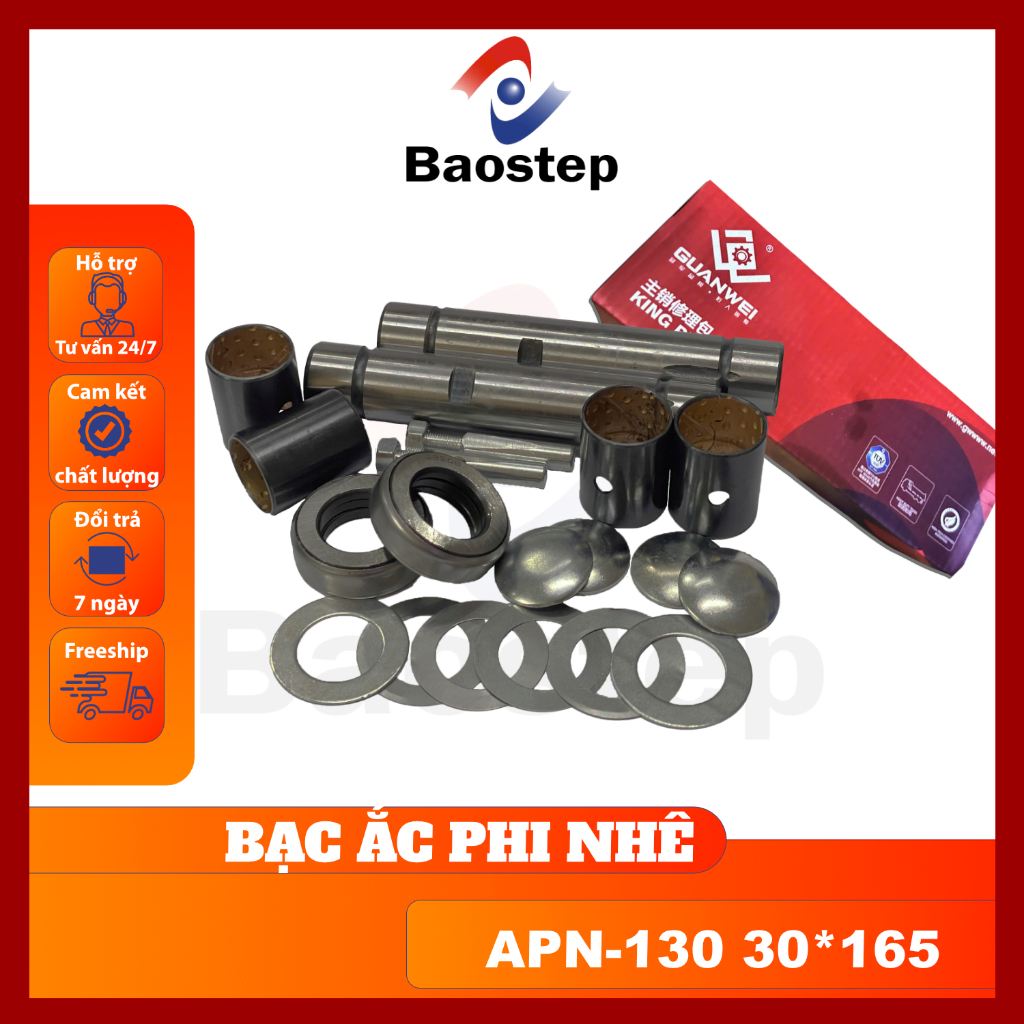 Bộ ắc phi dê thân Pi 30*165mm, lưng bạc F34, Bộ ắc phi nhê (trục đứng)