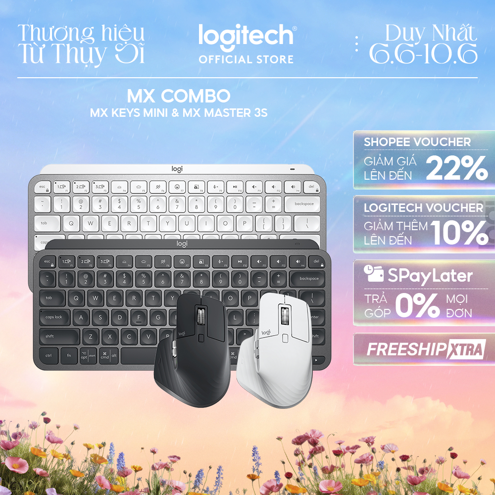 Combo bàn phím Logitech MX Keys Mini và chuột Logitech MX Master 3S