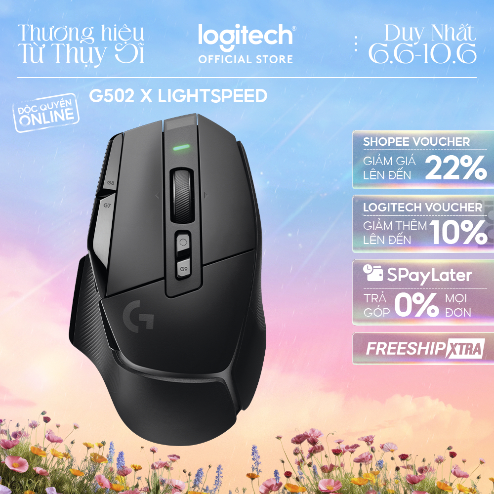 Chuột gaming không dây Logitech G G502 X LIGHTSPEED – Switch LIGHTFORCE Hybrid