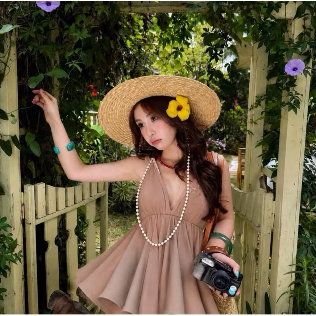 ( 𝐁𝐈𝐆𝐒𝐈𝐙𝐄 𝐒 => 𝟑𝐗𝐋 ) 𝐕𝐍𝟗𝟓 Áo “ 𝐘𝐞̂́𝐦 𝐜𝐨̂̉ 𝐕 “ xoè phồng sang chảnh tiểu thư phù hợp mùa hè by CarrotShop | BigBuy360 - bigbuy360.vn