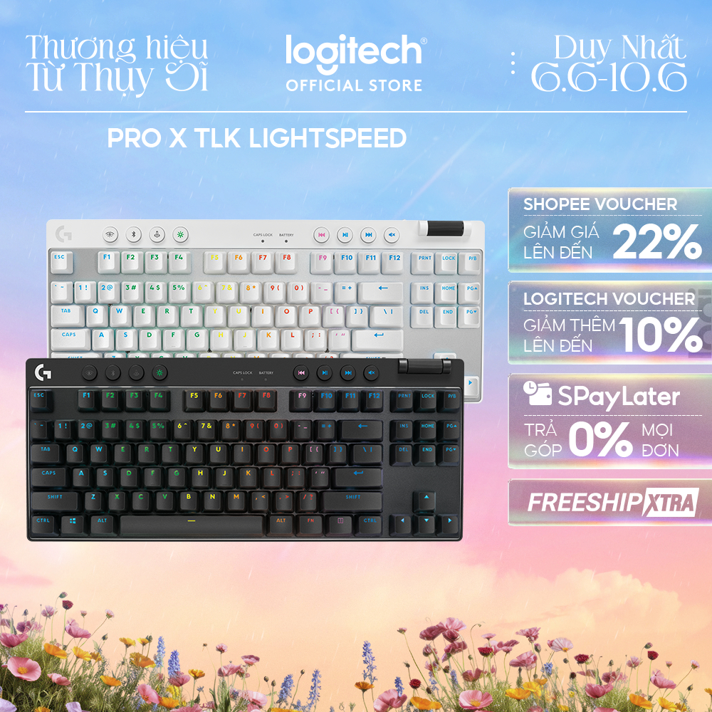 Bàn phím gaming không dây wireless Logitech G PRO X TKL Lightspeed RGB Switch GX Tactile