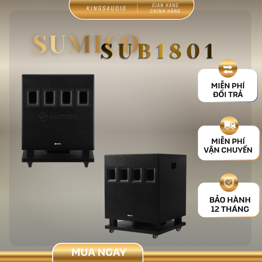 Loa Sub Điện Sumico SUB1801 (Bass 50cm) - Loa Siêu Trầm Chủ Động 500W RMS Cho Hội Trường, Sân Khấu, 