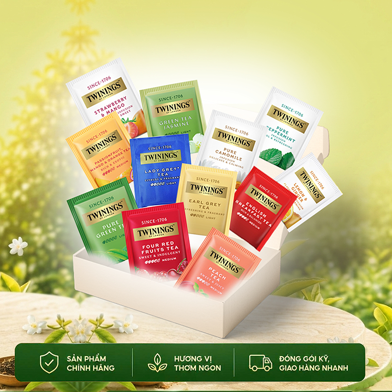 [Set Mùa Hè] Set 3 túi trà túi lọc Twinings Anh Quốc thượng hạng ngẫu nhiên 12 hương vị | Twinings T