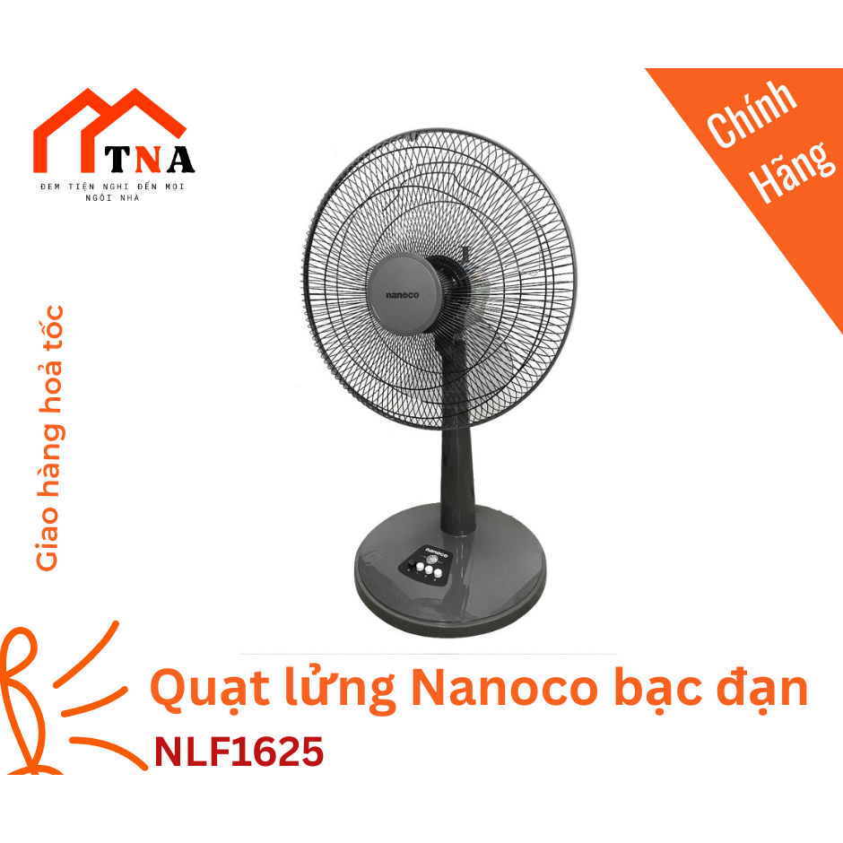 Quạt lửng Nanoco bạc đạn công suất 47W model NLF1625/NLF1623 3 cấp độ gió - ghi