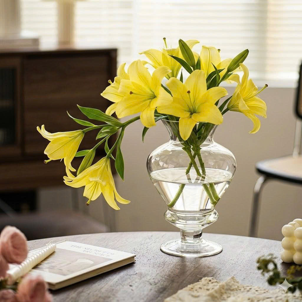 Bình Hoa Thủy Tinh Trái Tim Cao Cấp – Lọ Hoa Decor Phòng Khách Tinh Tế Sang TrọngDona Home Decor