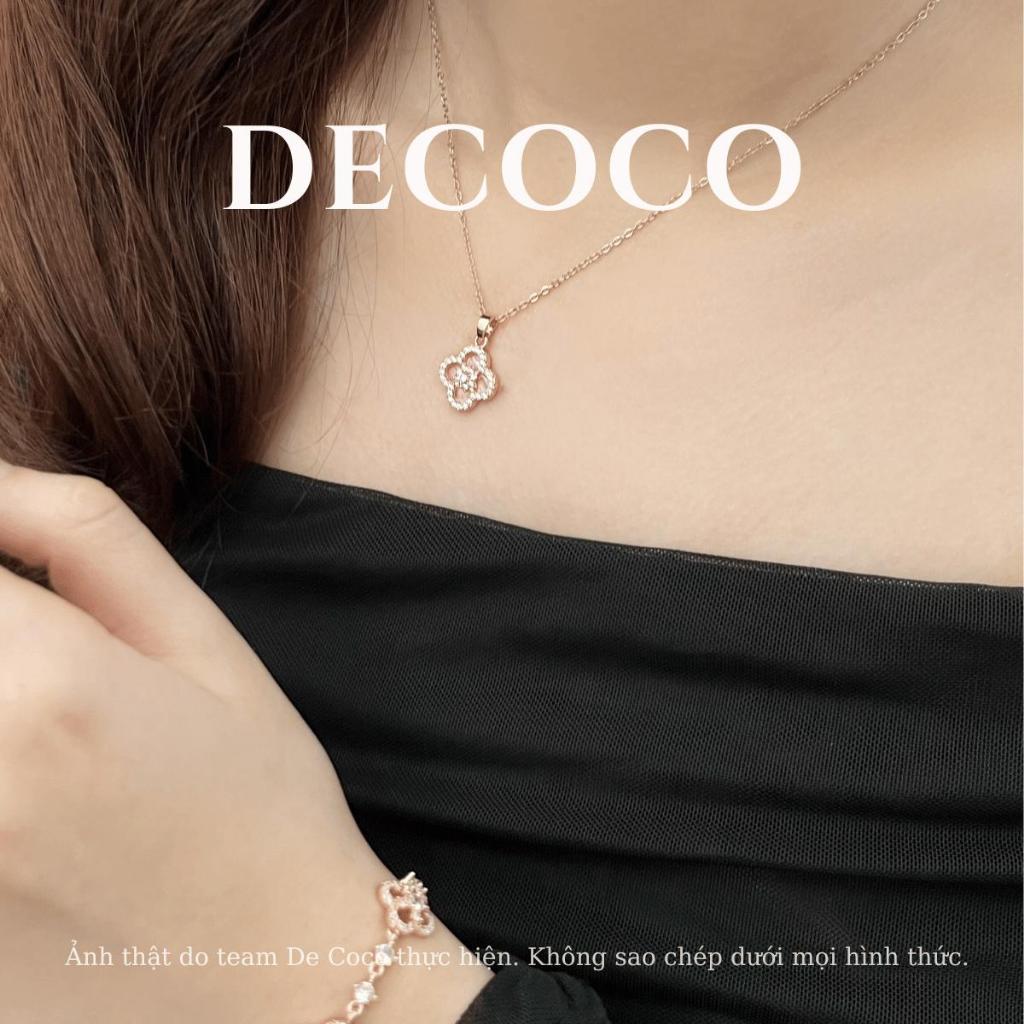 Set vòng cổ và vòng tay SAKURA cỏ 4 lá charm hoa đá xà cừ mạ vàng trắng DECOCO ACC ( kèm Túi giấy + Hộp + Thiệp ) | BigBuy360 - bigbuy360.vn