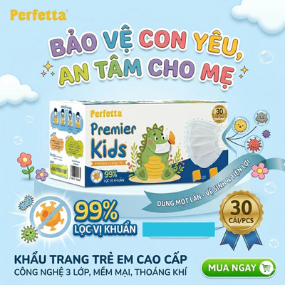 Khẩu Trang Y Tế Perfetta Premier Trẻ Em ( 30 cái/hộp)