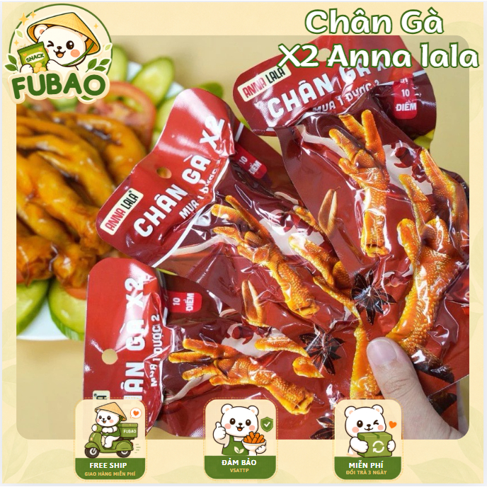 Chân Gà Rút Xương Anna LaLa X2 - Chân Gà Tê Cay Thượng Hạng - Ăn Vặt FUBAO