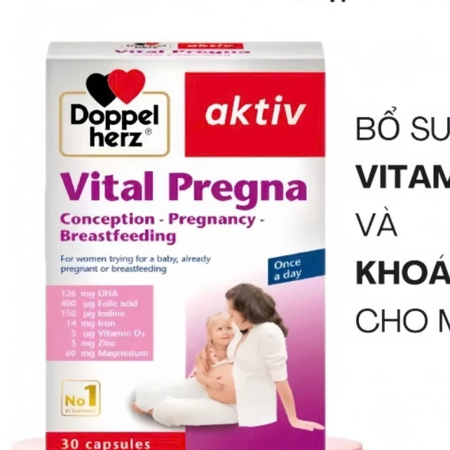 Doppelherz Vital Pregna (Hộp 30 viên) Viên uống vitamin bầu ,bổ sung vitamin và khoáng chất