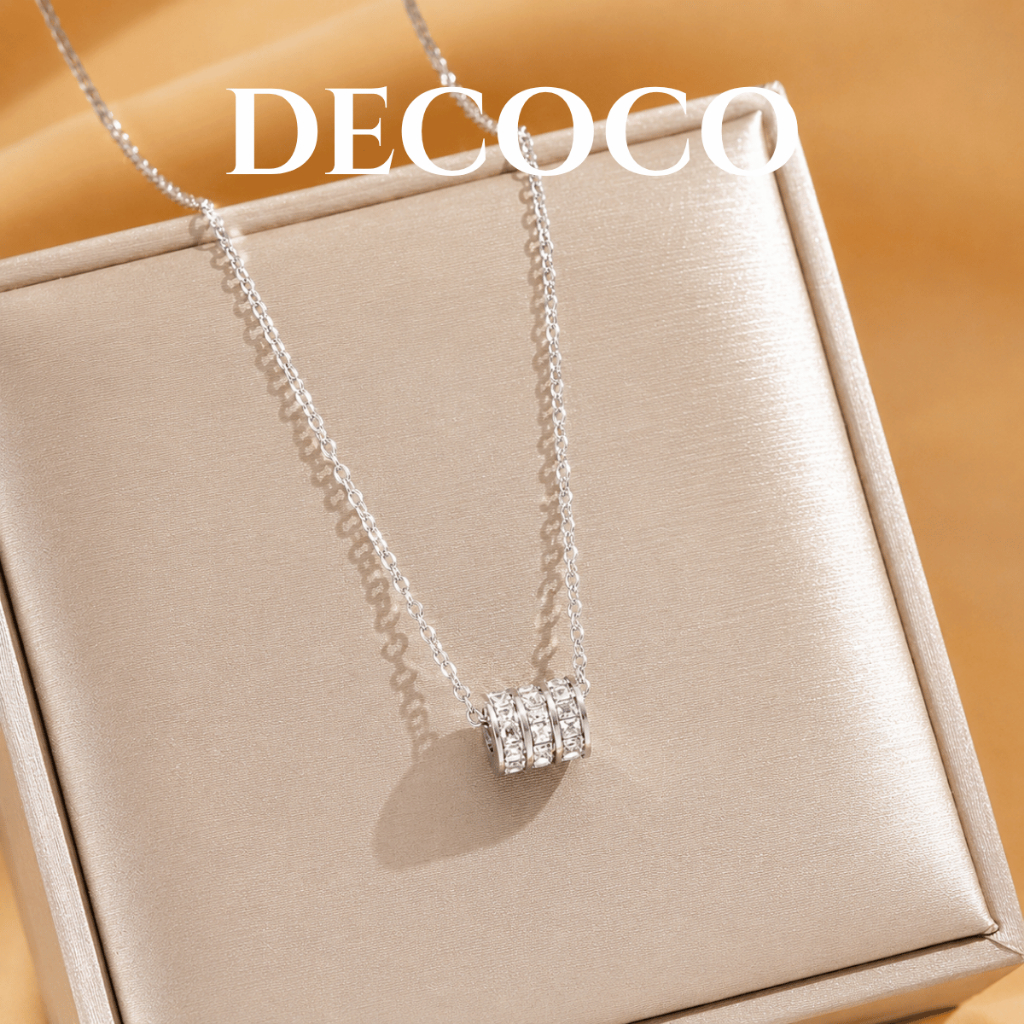 Vòng cổ, dây chuyền BLING RING hình trụ đính đá titan không gỉ DECOCO ( kèm Túi giấy + Hộp + Thiệp) | BigBuy360 - bigbuy360.vn
