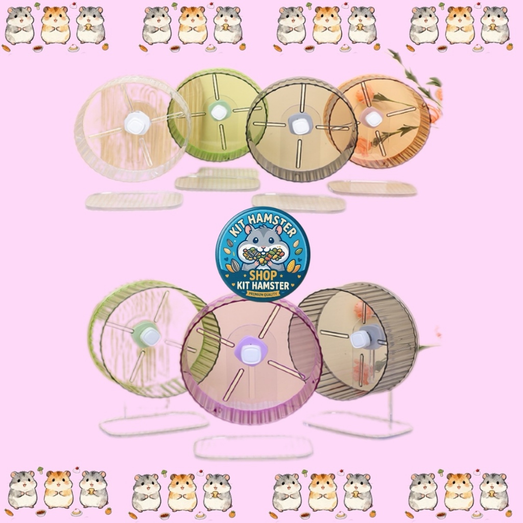 Wheel Hamster - Vòng chạy hamster treo lồng nhựa trong suốt thiết kế sang trọng kích thước 14cm, 21c