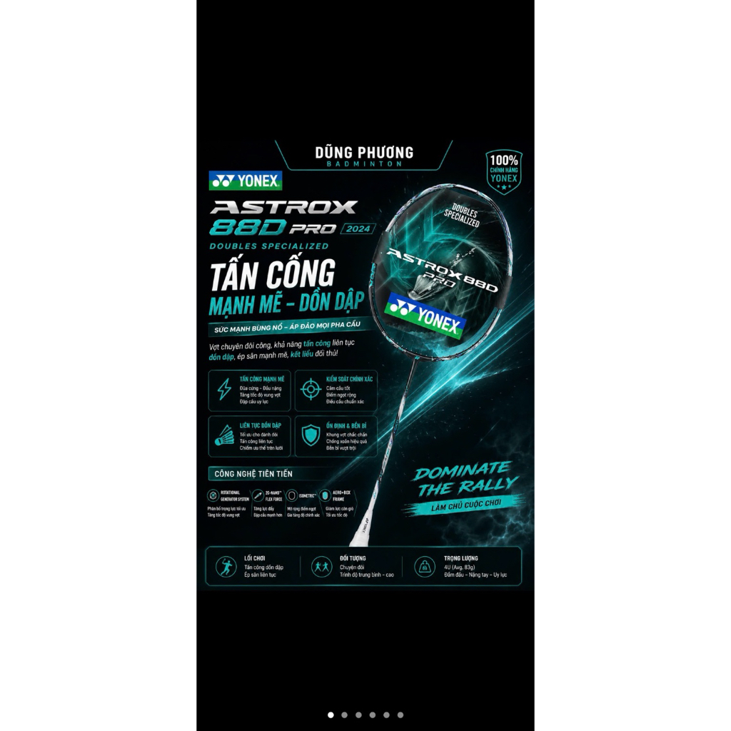 [HOẢ TỐC] Khung vợt astrox 88d pro 2024 4u5 new seal